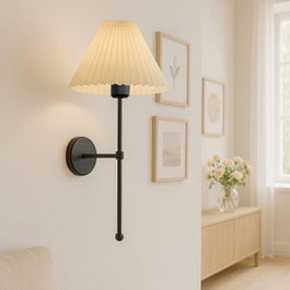 Opviq Lámpara de Pared de Cuerpo Metálico Crema y Negro